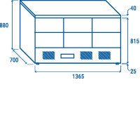 Table réfrigérée GN1/1 inox CRD 96A - Cool Head 1365x700x880 mm 342 L 233 W Coolhead - vue 9 - Table réfrigérée positive pro CHR - Cuistéo