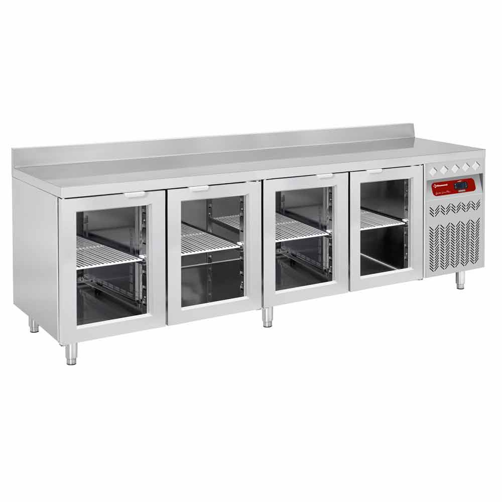 Table réfrigérée ventilée portes vitrées - Diamond