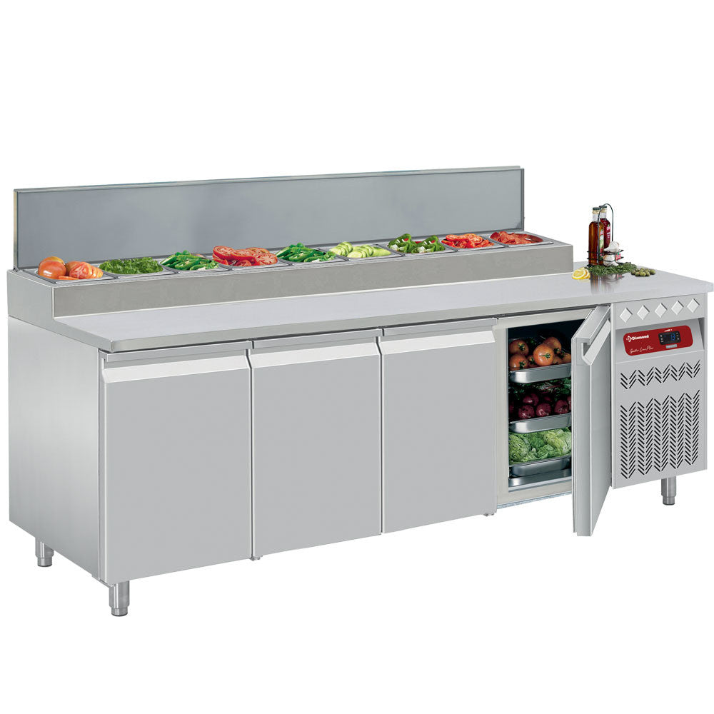 Table réfrigérée ventilé 4 prtes GN 1/1- Diamond