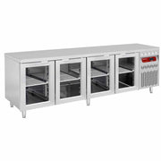 Table réfrigérée ventilée 4 portes vitrées GN - Diamond