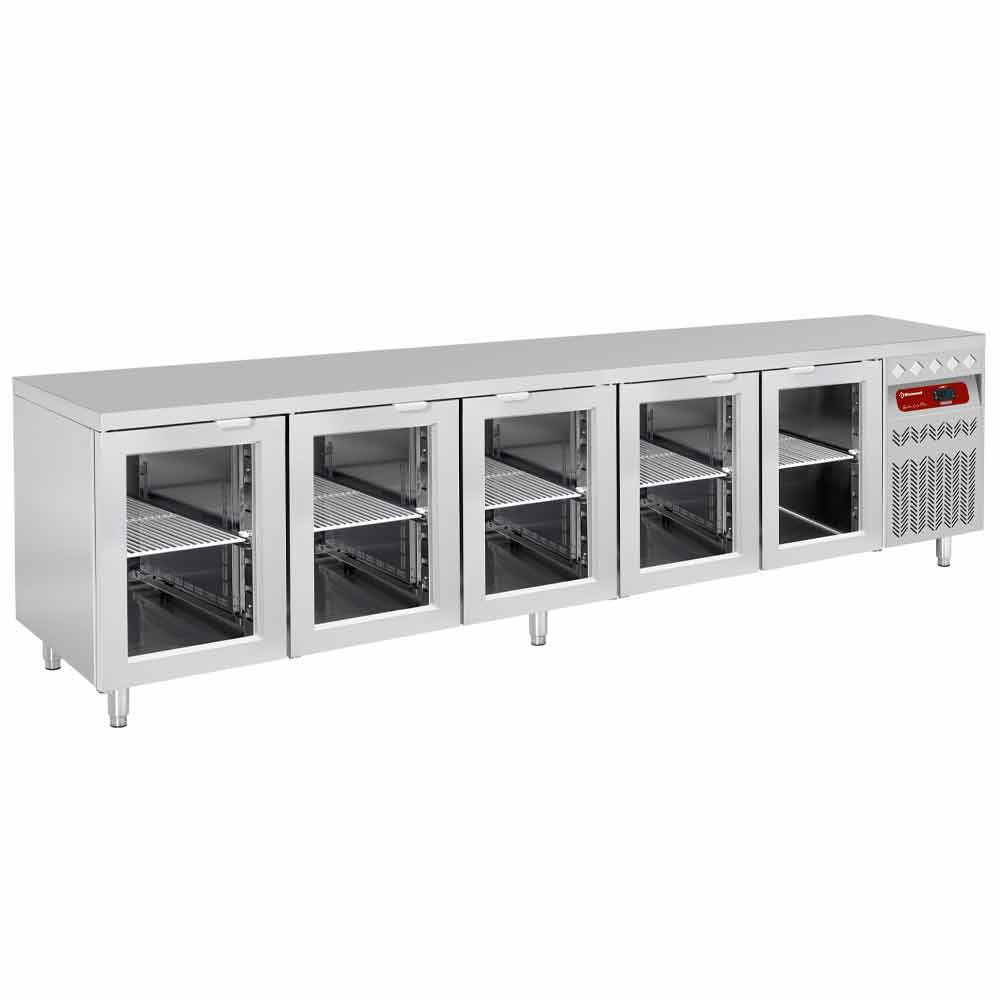 Table réfrigérée ventilé vitrée GN 1/1- Diamond