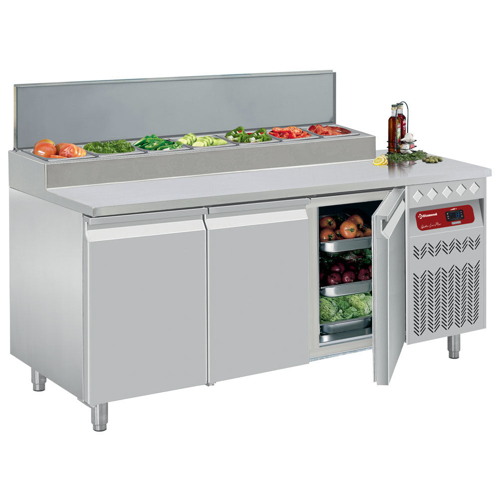 Table réfrigérée ventilé 6roues/ 3 grilles - Diamond