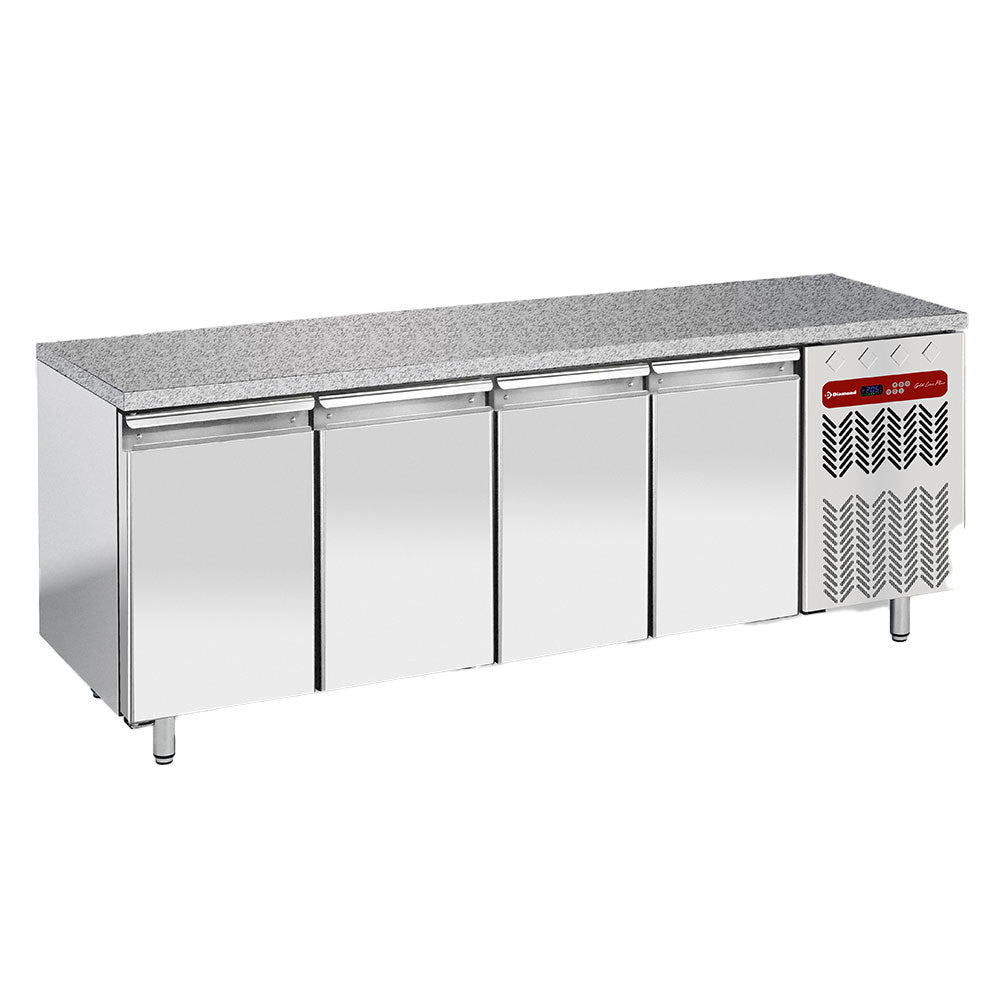 Table réfrigérée ventilée 4 portes top -granit - Diamond