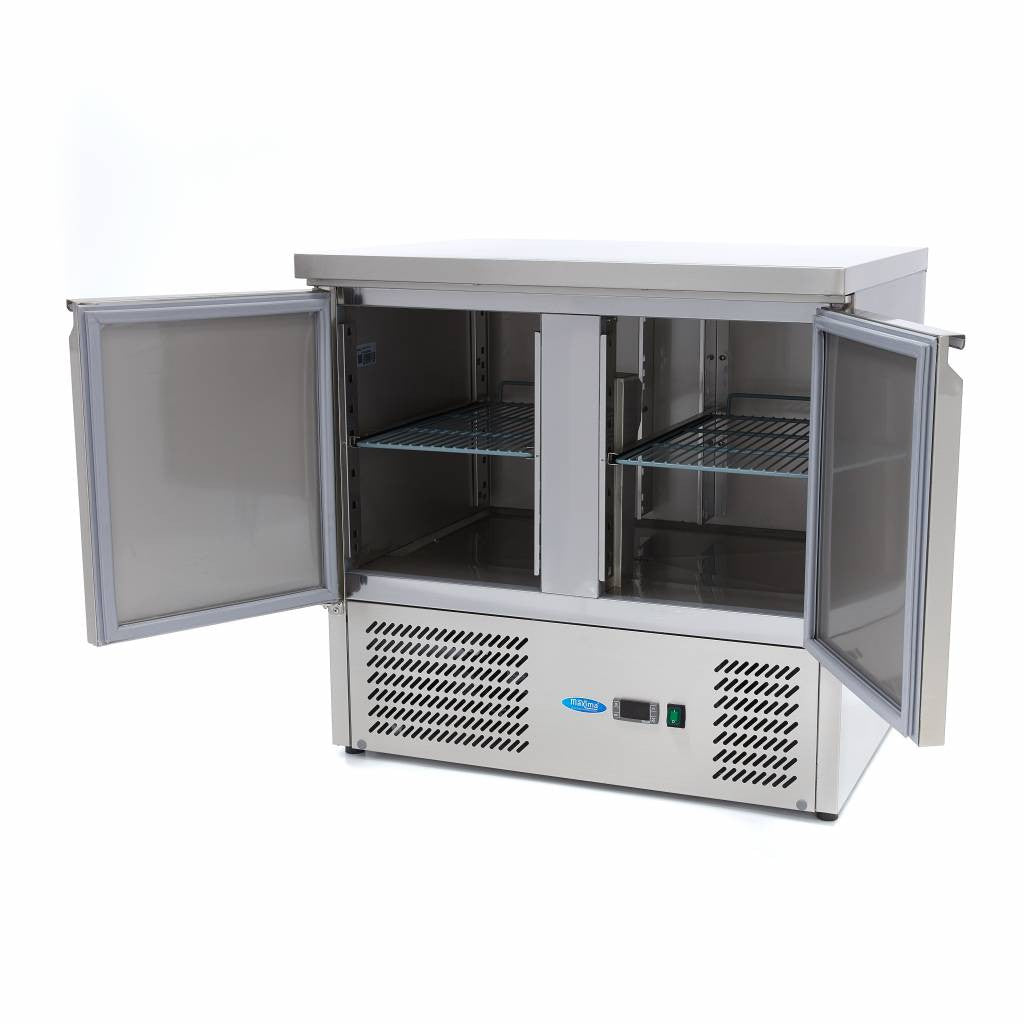 Table réfrigérée - 257 litres - 90cm - 2 portes - Refroidissement ventilé inox 230 W Maxima - vue 4 - Table réfrigérée positive pro CHR - Cuistéo