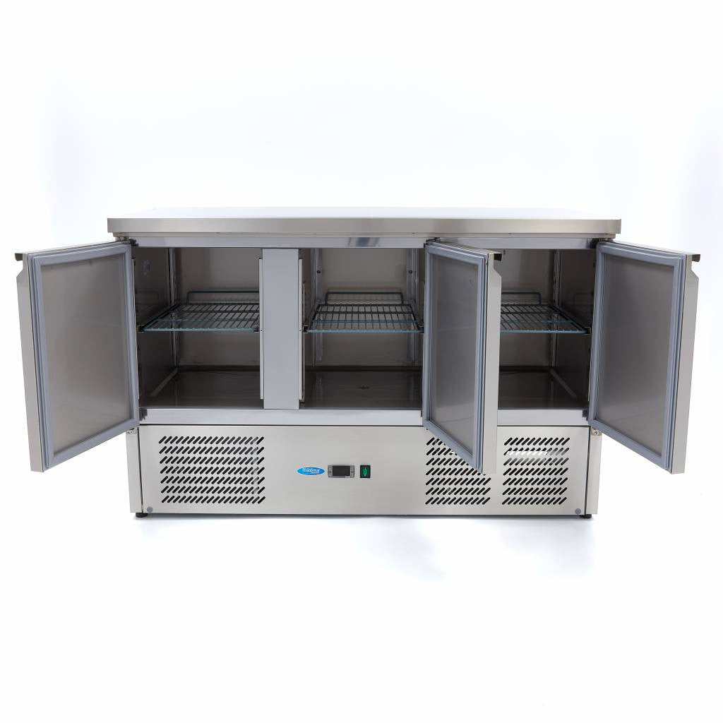 Table réfrigérée - 400 litres - 137cm - 3 portes - Refroidissement ventilé inox 230 W Maxima - vue 3 - Table réfrigérée positive pro CHR - Cuistéo