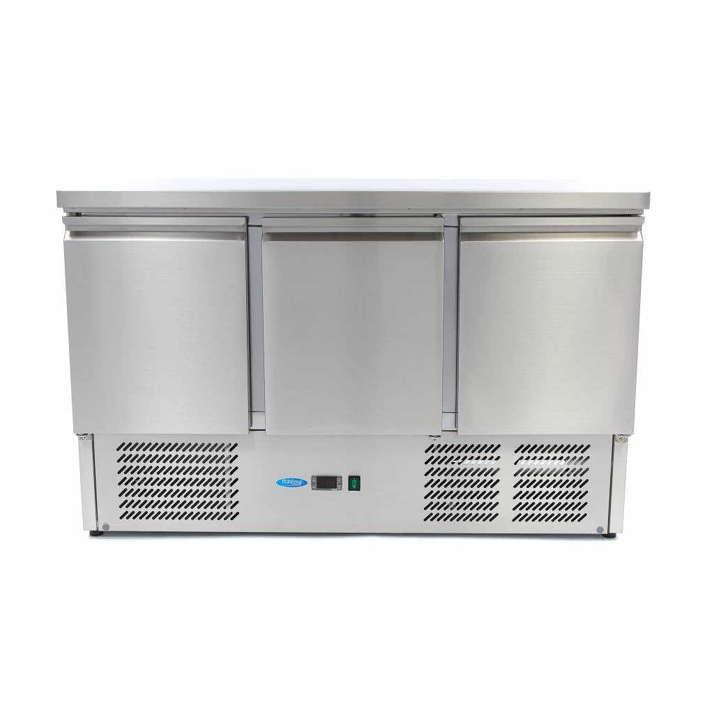 Table réfrigérée - 400 litres - 137cm - 3 portes - Refroidissement ventilé inox 230 W Maxima - vue 5 - Table réfrigérée positive pro CHR - Cuistéo