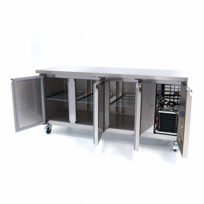 Table réfrigérée 3 portes 465L 180cm Dégivrage automatique Professionnelle Acier inoxydable 350 W Maxima - vue 4 - Table réfrigérée positive pro CHR - Cuistéo