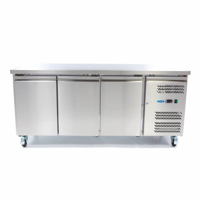 Table réfrigérée 3 portes 465L 180cm Dégivrage automatique Professionnelle Acier inoxydable 350 W Maxima - vue 5 - Table réfrigérée positive pro CHR - Cuistéo