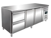 Table réfrigérée - 2 portes - 2 tiroirs - Inox 465 L Saro - Table réfrigérée positive professionnel CHR - matériel cuisine pro - Cuistéo