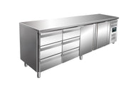 Table réfrigérée - 2 portes - 6 tiroirs - Inox 616 L Saro - Table réfrigérée positive professionnel CHR - matériel cuisine pro - Cuistéo