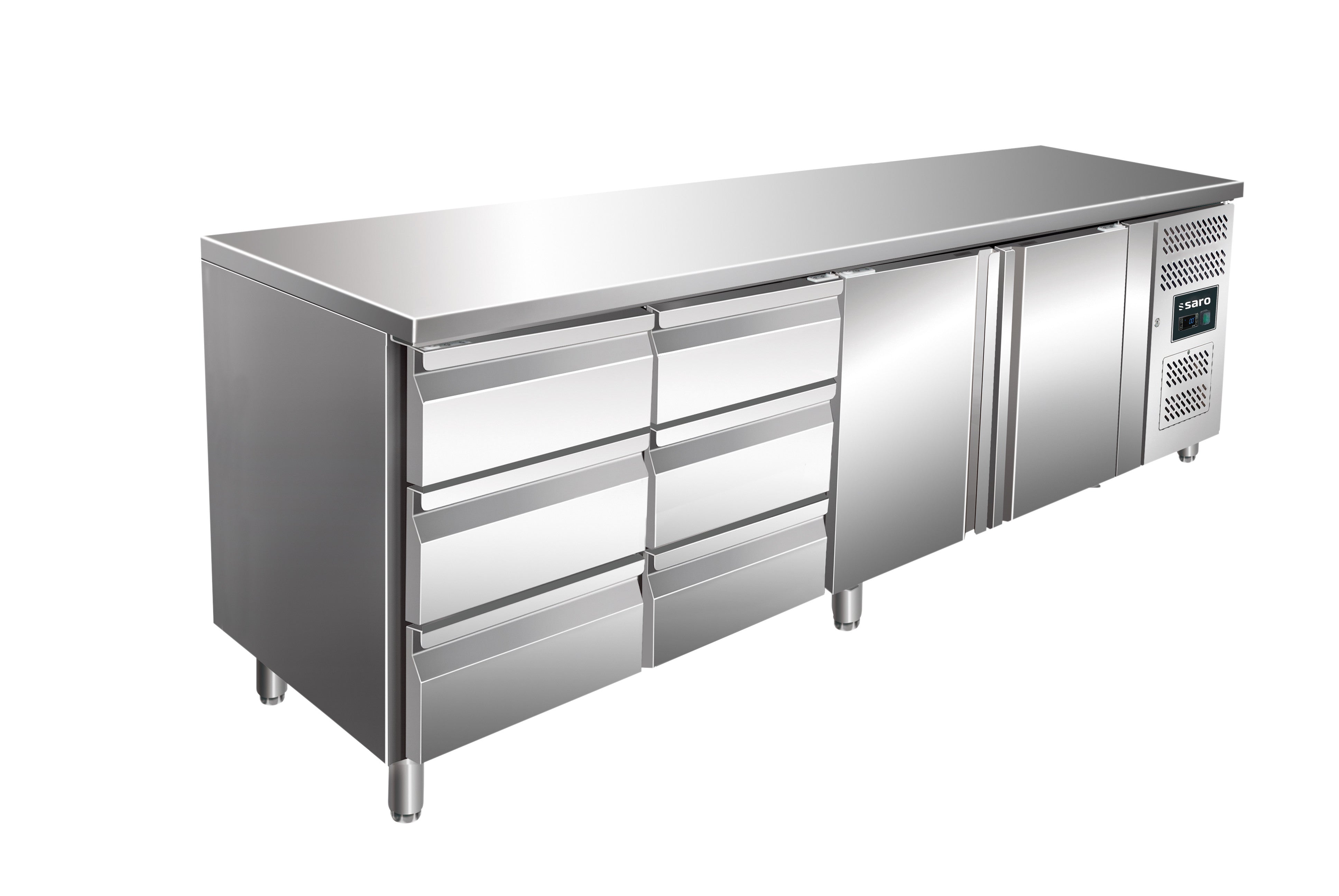Table réfrigérée - 2 portes - 6 tiroirs - Inox 616 L Saro - Table réfrigérée positive professionnel CHR - matériel cuisine pro - Cuistéo