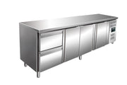 Table réfrigérée - 3 portes - 2 tiroirs - Inox 616 L Saro - Table réfrigérée positive professionnel CHR - matériel cuisine pro - Cuistéo