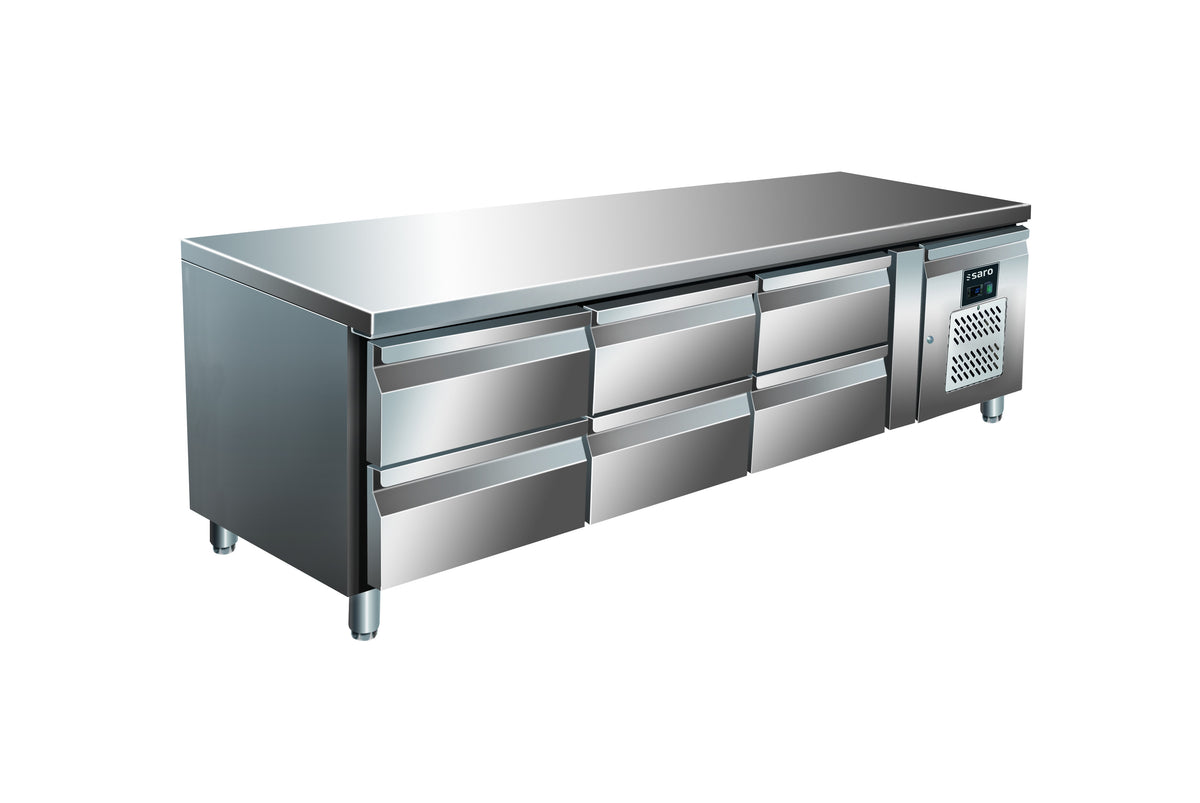 Table réfrigérée - 6 tiroirs - 232L - Inox Saro - Table réfrigérée positive professionnel CHR - matériel cuisine pro - Cuistéo