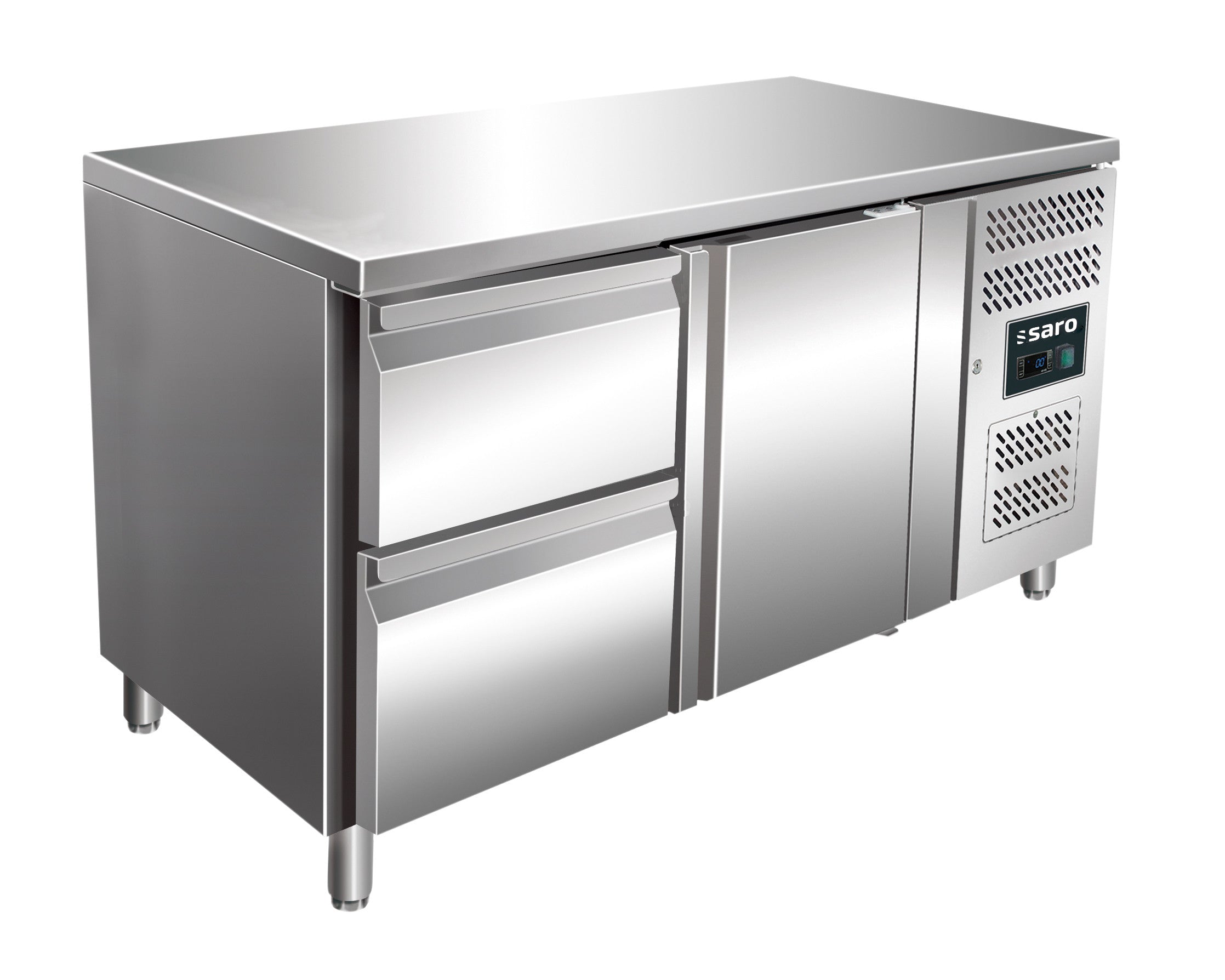 Table réfrigérée - 1 porte - 2 tiroirs - Inox 314 L Saro - Table réfrigérée positive professionnel CHR - matériel cuisine pro - Cuistéo