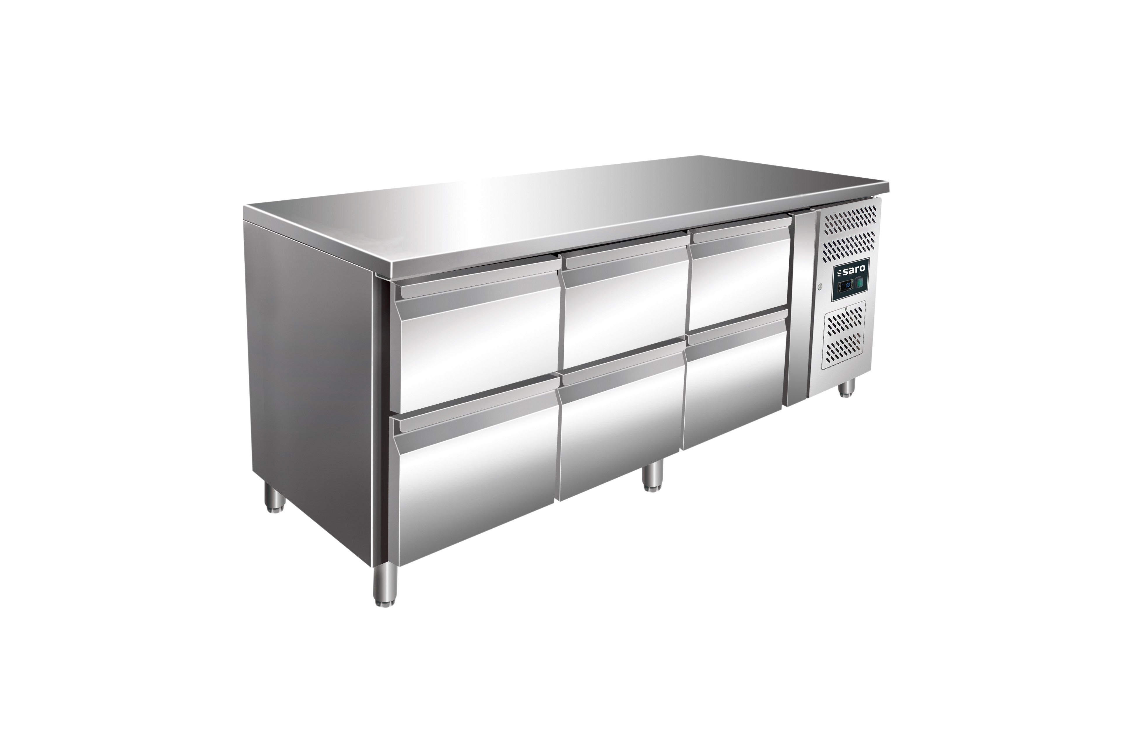 Table réfrigérée - 6 tiroirs - Inox - Professionnel 465 L Saro - Table réfrigérée positive professionnel CHR - matériel cuisine pro - Cuistéo