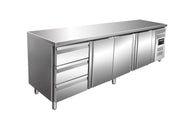 Table réfrigérée - 3 portes - 3 tiroirs - Inox 616 L Saro - Table réfrigérée positive professionnel CHR - matériel cuisine pro - Cuistéo