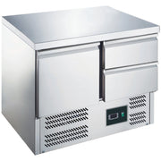 Table réfrigérée - 1 porte - 2 tiroirs - Inox 230 L Saro - Table réfrigérée positive professionnel CHR - matériel cuisine pro - Cuistéo