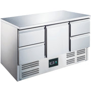 Table réfrigérée - 1 porte - 4 tiroirs - Inox 368 L Saro - Table réfrigérée positive professionnel CHR - matériel cuisine pro - Cuistéo