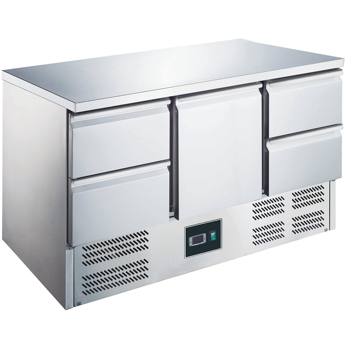 Table réfrigérée - 1 porte - 4 tiroirs - Inox 368 L Saro - Table réfrigérée positive professionnel CHR - matériel cuisine pro - Cuistéo