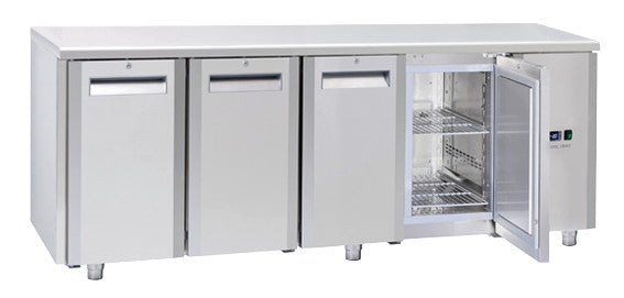 Comptoir congélateur GN 1/1 MOTEUR À DISTANCE QN 4100SG - Cool Head 2094x700x850 mm 410 L 440 W Coolhead - Table réfrigérée négative professionnel CHR - matériel cuisine pro - Cuistéo