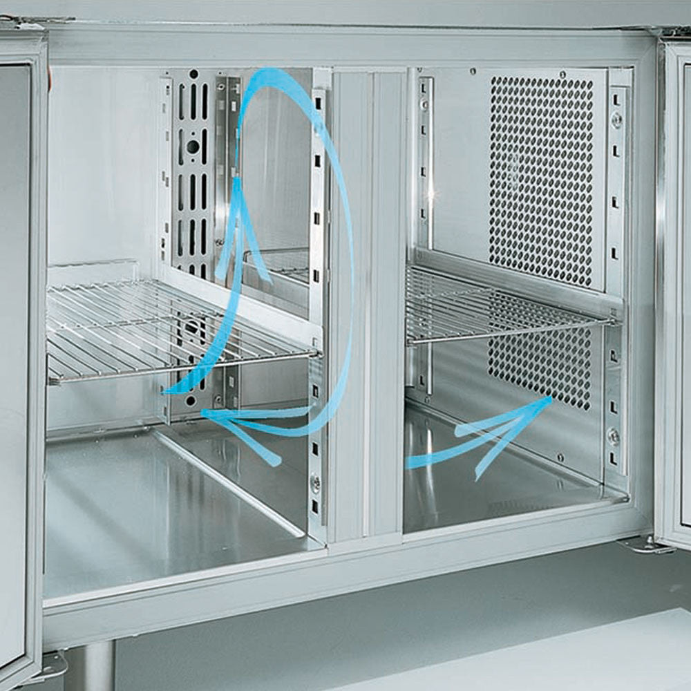 Table réfrigérée murale 4 portes 550 litres - Diamond