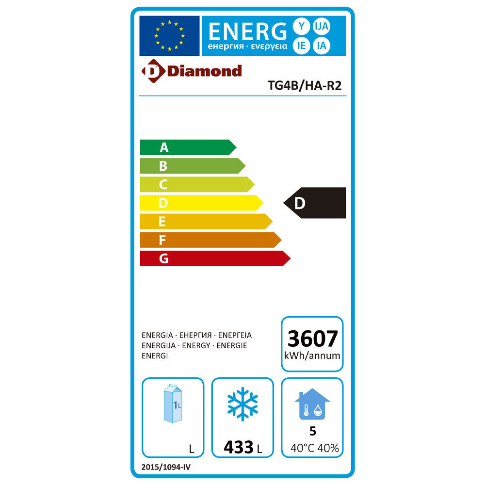 Table réfrigérée murale ventilée 4 ptes GN1/1- 550lt - Diamond