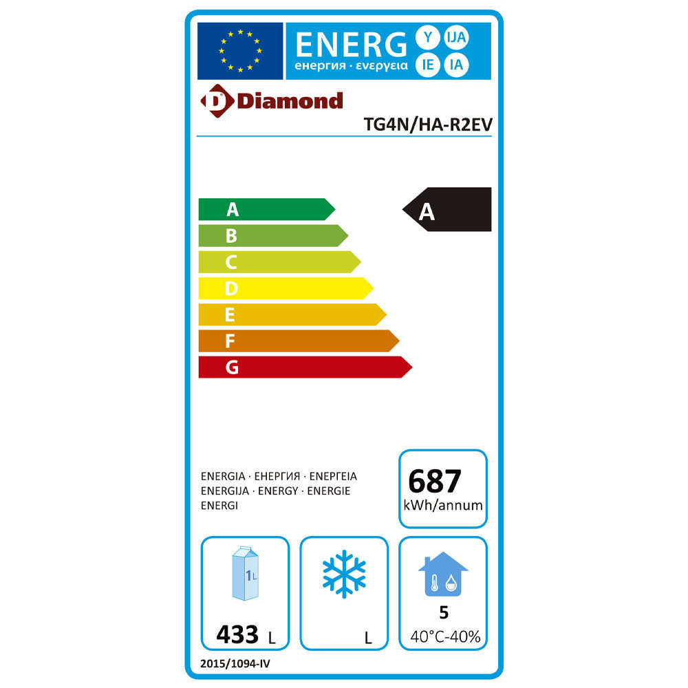 Table réfrigérée murale ventilée 4 ptes à évier - Diamond