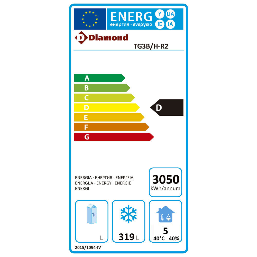 Table réfrigérée négative ventilée 3 portes GN 1/1 - Diamond