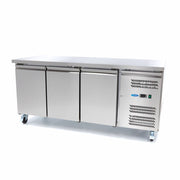 Congélateur pro comptoir 417L 180cm 3 portes - Dégivrage auto - Acier inox 430 W Maxima - Table réfrigérée négative professionnel CHR - matériel cuisine pro - Cuistéo