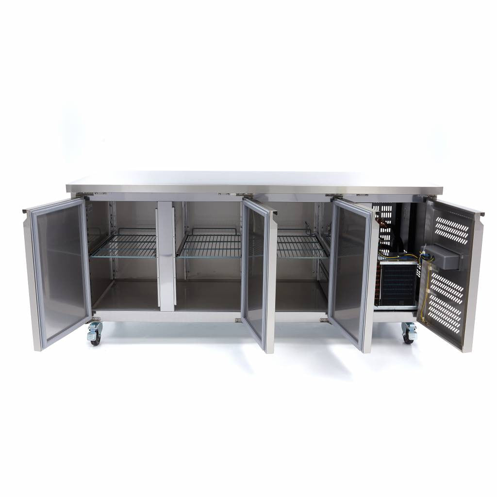 Congélateur pro comptoir 417L 180cm 3 portes - Dégivrage auto - Acier inox 430 W Maxima - vue 3 - Table réfrigérée négative pro CHR - Cuistéo