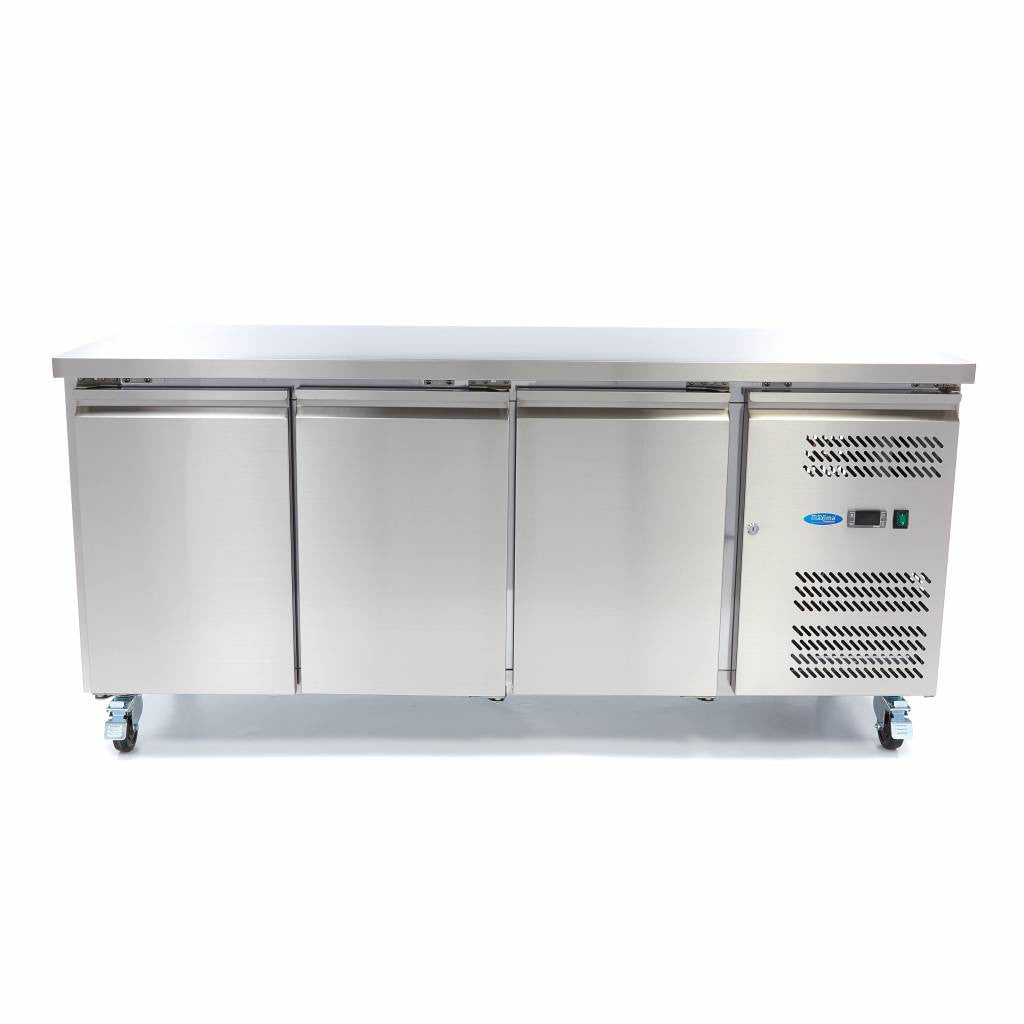 Congélateur pro comptoir 417L 180cm 3 portes - Dégivrage auto - Acier inox 430 W Maxima - vue 5 - Table réfrigérée négative pro CHR - Cuistéo