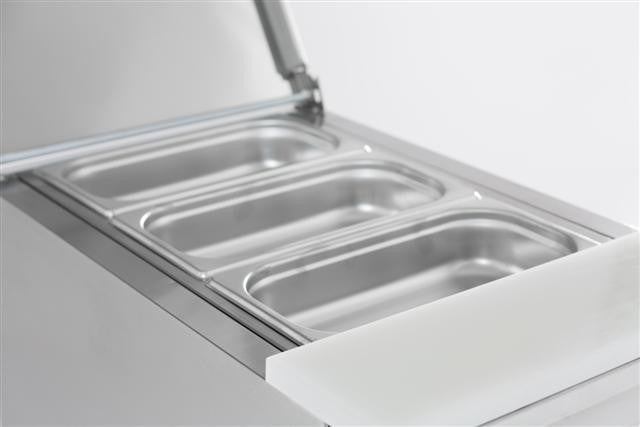 Saladette réfrigérée professionnelle 1 porte - Acier inoxydable - Température +2/+8°C 435x700x870 mm 109 L 0.17 kW Combisteel - vue 2 - Saladette réfrigérée pro CHR - Cuistéo