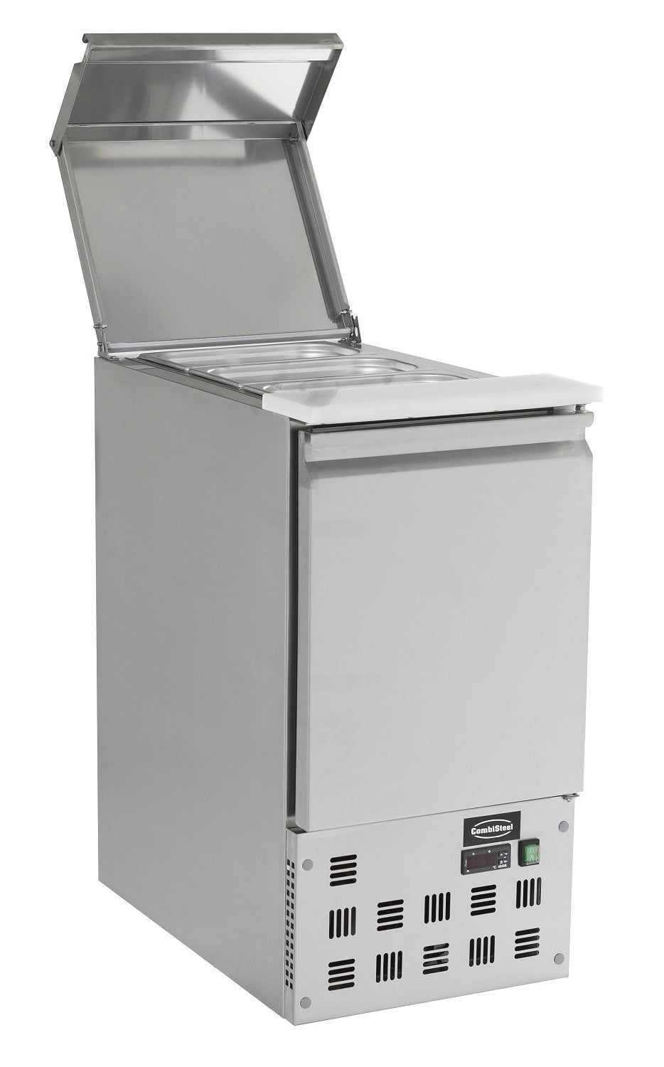 Saladette réfrigérée professionnelle 1 porte - Acier inoxydable - Température +2/+8°C 435x700x870 mm 109 L 0.17 kW Combisteel - vue 3 - Saladette réfrigérée pro CHR - Cuistéo