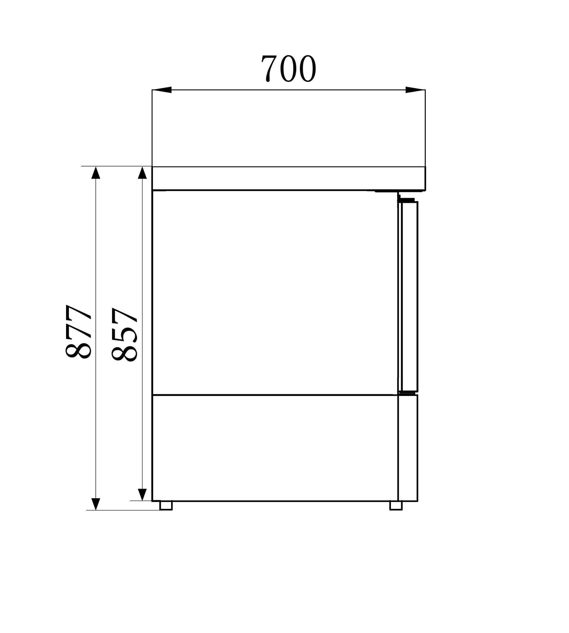 Saladette réfrigérée professionnelle 1 porte - Acier inoxydable - Température +2/+8°C 435x700x870 mm 109 L 0.17 kW Combisteel - vue 8 - Saladette réfrigérée pro CHR - Cuistéo