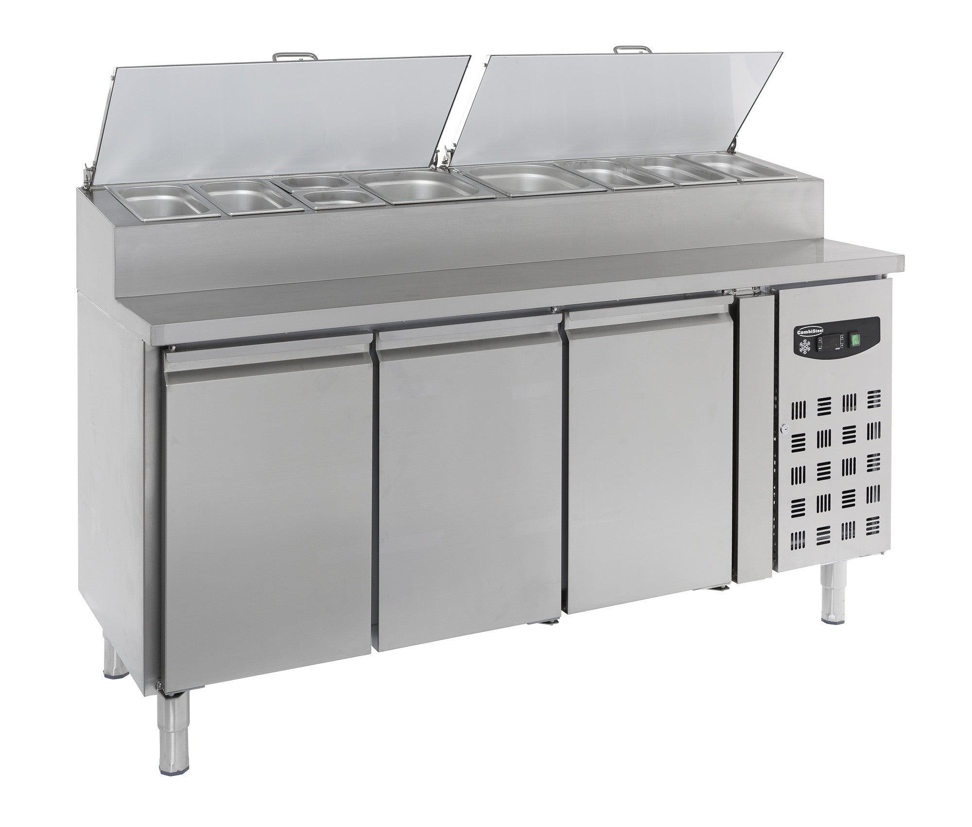 Saladette 3 portes 8 x 1/3 GN récipient 0.34 kW Combisteel - vue 2 - Saladette réfrigérée pro CHR - Cuistéo