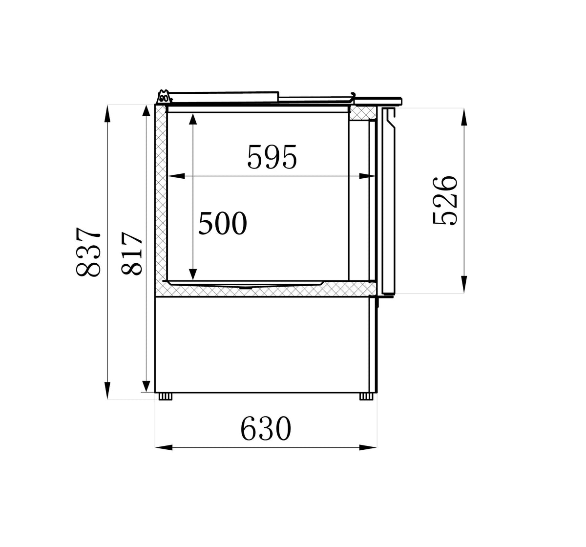 Saladette réfrigérée 2 portes 900x700x870 mm 230 L 0.34 kW Combisteel - vue 5 - Saladette réfrigérée pro CHR - Cuistéo