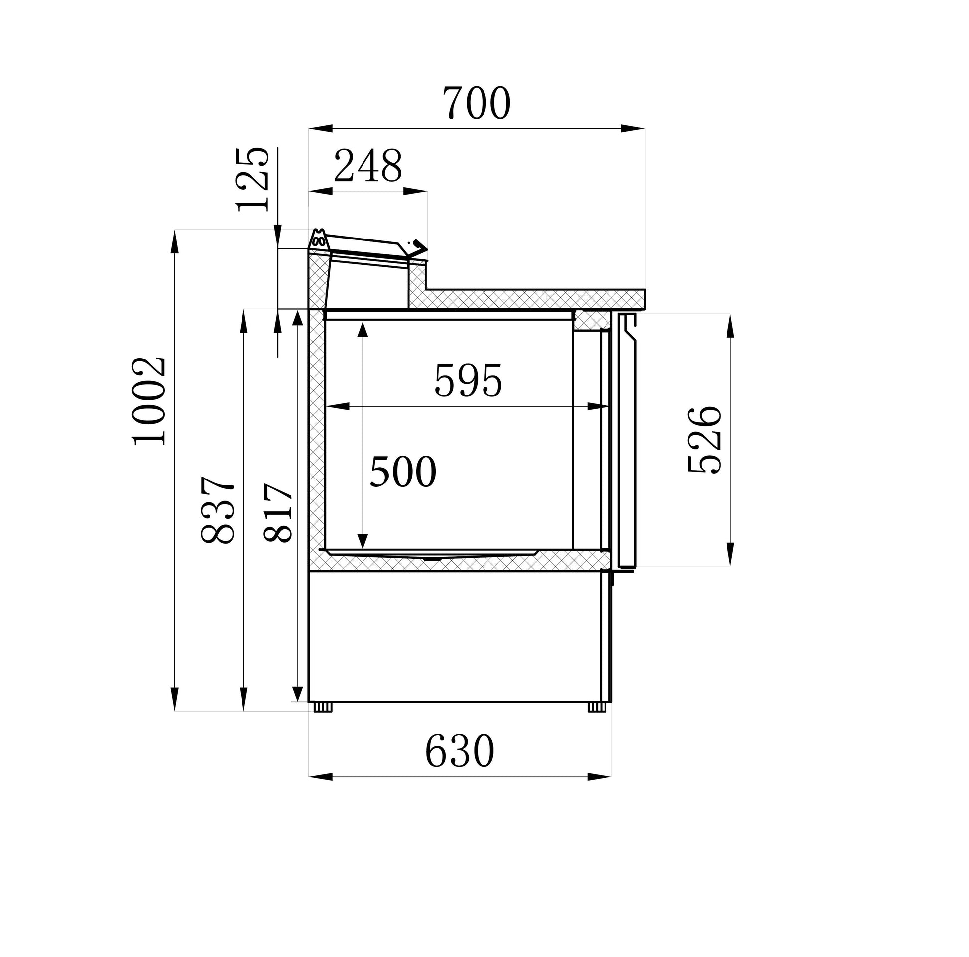 Saladette réfrigérée 2 portes 5 x 1/6 GN 0.34 kW Combisteel - vue 5 - Saladette réfrigérée pro CHR - Cuistéo