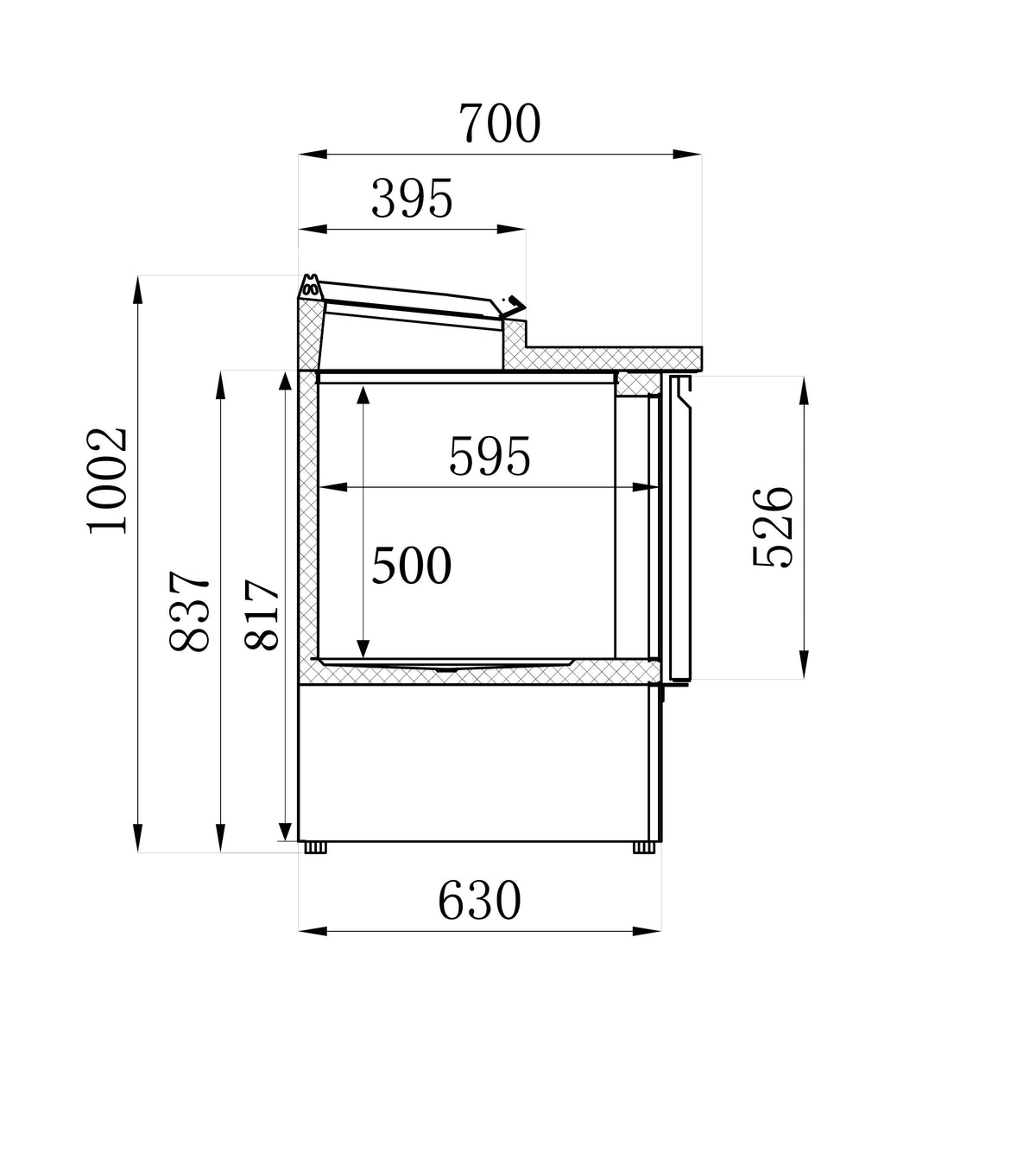 Saladette réfrigérée 3 portes 1365x700x970 mm 392 L 0.34 kW Combisteel - vue 4 - Saladette réfrigérée pro CHR - Cuistéo