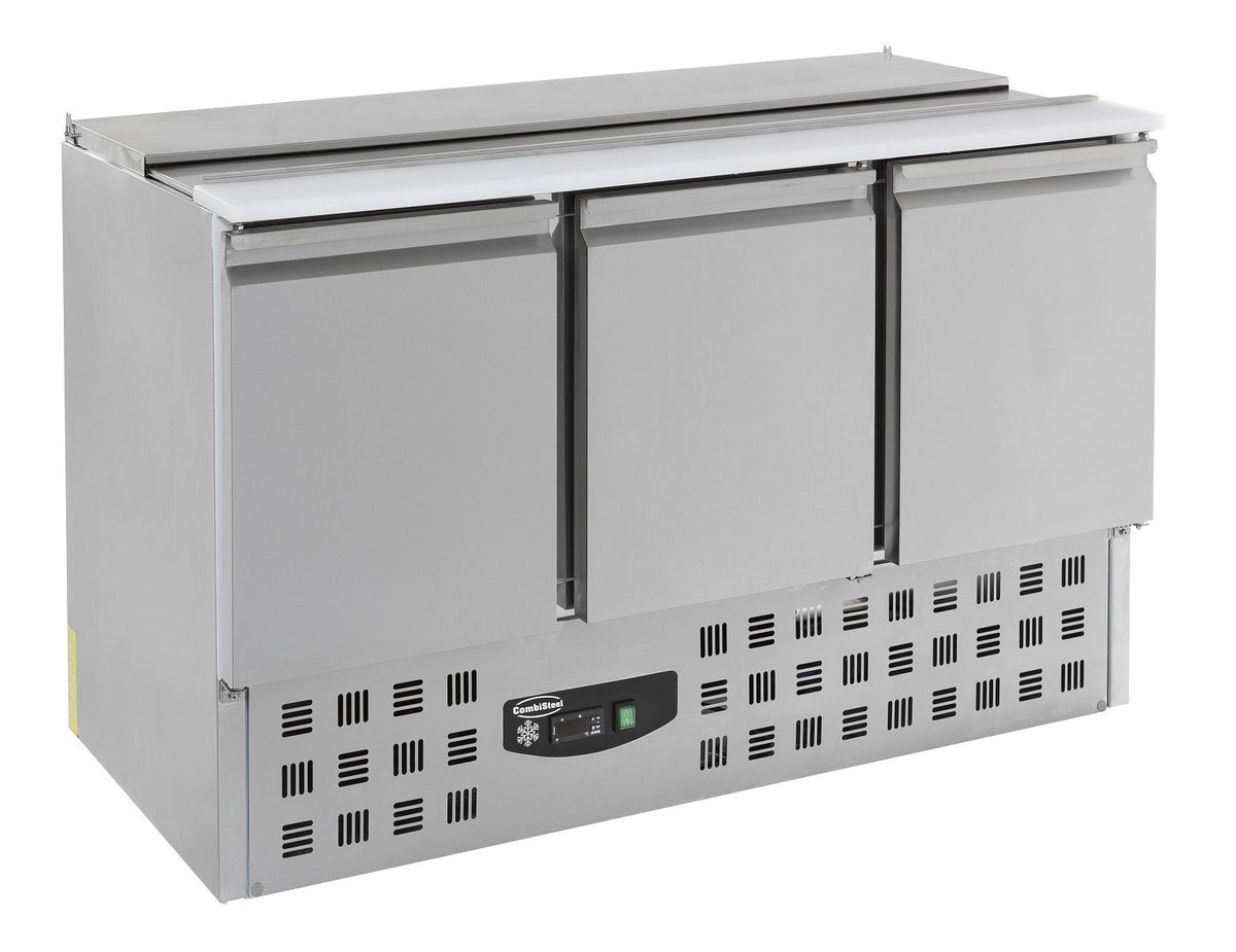 Saladette réfrigérée 3 portes 1370x700x870 mm 368 L 0.34 kW Combisteel - Saladette réfrigérée professionnel CHR - matériel cuisine pro - Cuistéo