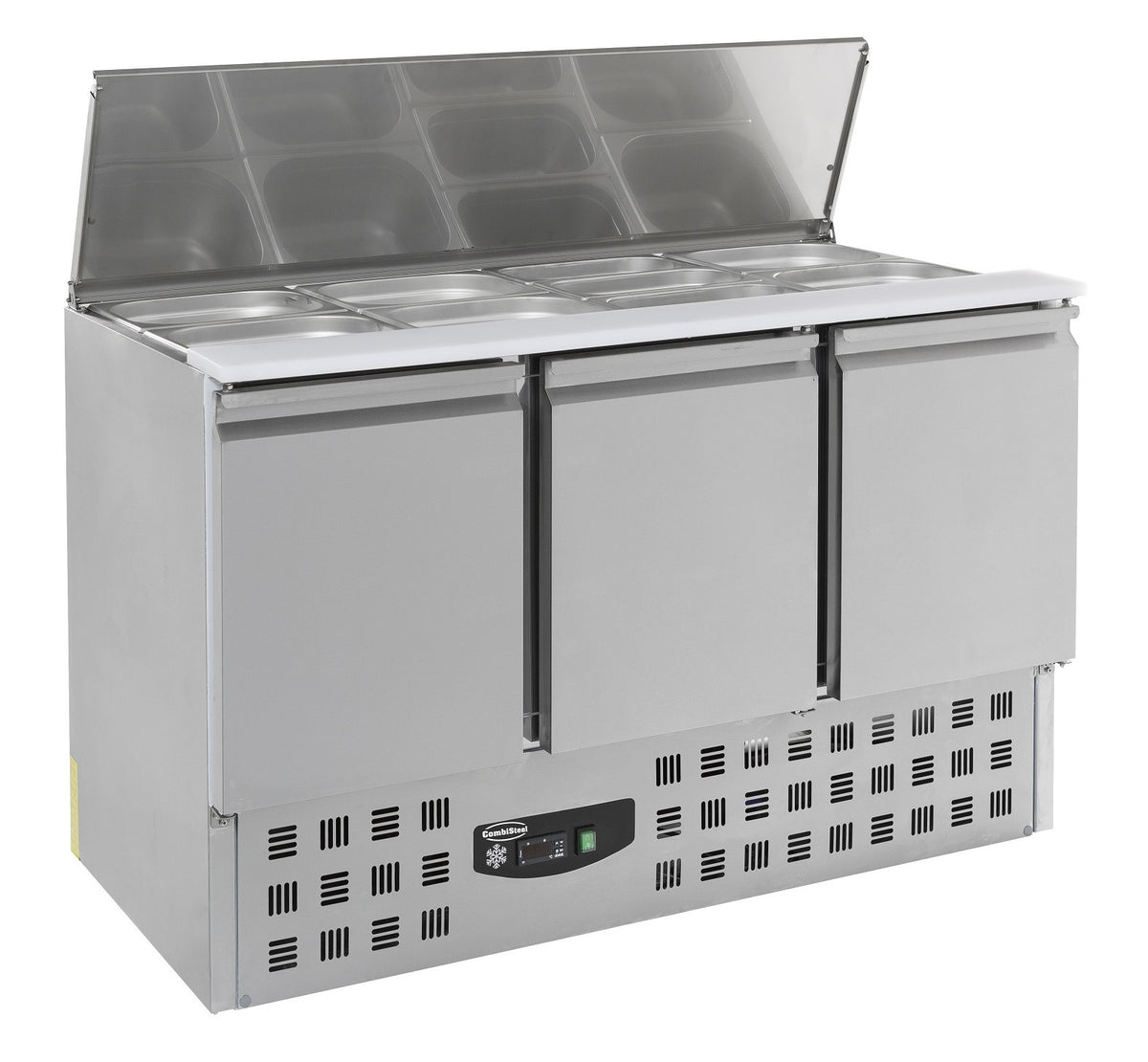 Saladette réfrigérée 3 portes 1370x700x870 mm 368 L 0.34 kW Combisteel - vue 2 - Saladette réfrigérée pro CHR - Cuistéo