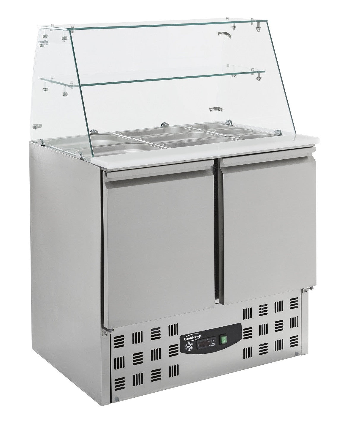 Saladette réfrigérée avec verre 2 portes 900x700x850 mm 240 L 0.34 kW Combisteel - Saladette réfrigérée professionnel CHR - matériel cuisine pro - Cuistéo