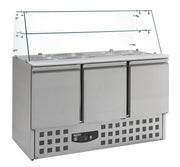 Saladette réfrigéree avec verre 3 portes 1365x700x850 mm 368 L 0.34 kW Combisteel - Saladette réfrigérée professionnel CHR - matériel cuisine pro - Cuistéo