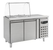 Table réfrigérée avec verre 2 portes inox 1360x700x1365 mm 314 L 0.34 kW Combisteel - Saladette réfrigérée professionnel CHR - matériel cuisine pro - Cuistéo