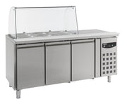 Table réfrigérée avec verre 3 portes inox 1795x700x1365 mm 465 L 0.34 kW Combisteel - Saladette réfrigérée professionnel CHR - matériel cuisine pro - Cuistéo