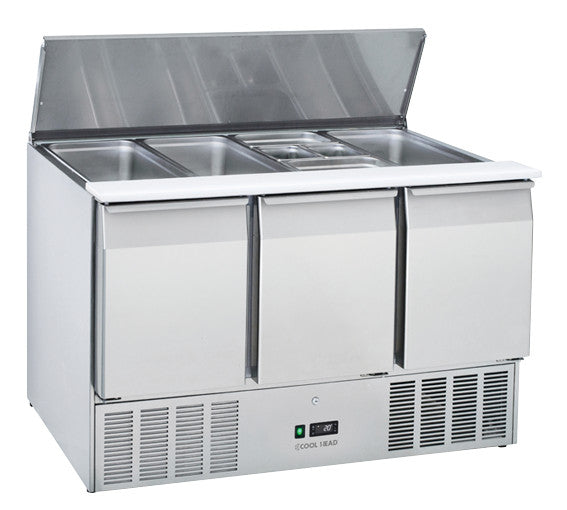 Saladette réfrigérée - GN1/1 CR 93A - Cool Head 1365x700x890 mm 350 L 233 W Coolhead - Saladette réfrigérée professionnel CHR - matériel cuisine pro - Cuistéo