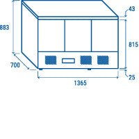 Saladette réfrigérée - GN1/1 CR 93A - Cool Head 1365x700x890 mm 350 L 233 W Coolhead - vue 10 - Saladette réfrigérée pro CHR - Cuistéo