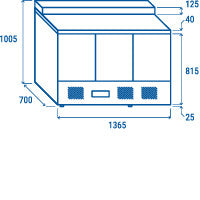 Saladette réfrigérée GN1/1 CRS 93A - Cool Head 1365x700x1005 mm 389 L 233 W Coolhead - vue 10 - Saladette réfrigérée pro CHR - Cuistéo