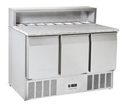 Saladette réfrigérée pizza GN1/1 CRP 93A - Cool Head 1365x700x1090 mm 416 L 233 W Coolhead - Saladette réfrigérée professionnel CHR - matériel cuisine pro - Cuistéo