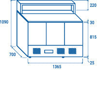 Saladette réfrigérée pizza GN1/1 CRP 93A - Cool Head 1365x700x1090 mm 416 L 233 W Coolhead - vue 11 - Saladette réfrigérée pro CHR - Cuistéo