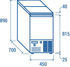 Table réfrigérée ventilée positive GN1/1 CR 45A - Cool Head inox 450x700x880 mm 103 L 74 W Coolhead - vue 9 - Saladette réfrigérée pro CHR - Cuistéo
